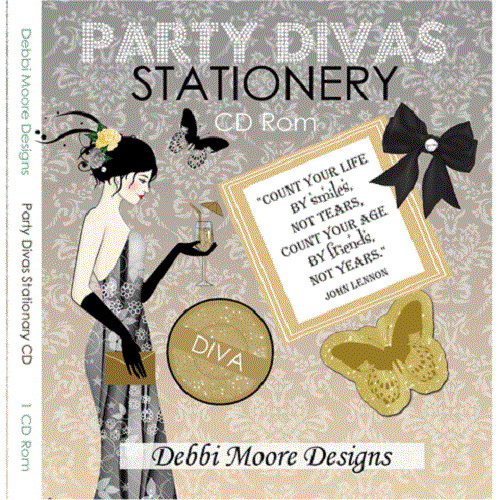 Debbi Moore Party Divas Stationery CD Rom (320882) - Picture 2 of 3