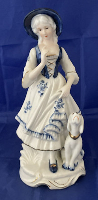 Leonardo Collection Victorian Lady & Dog Figur Vintage 24 cm - PORTOFREI