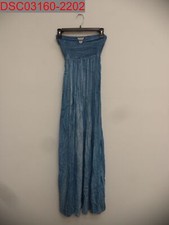 Broken Straps, Boho Me Women's Blue Tie-Dye Smocked Chest Cover-Up Dress, Size L