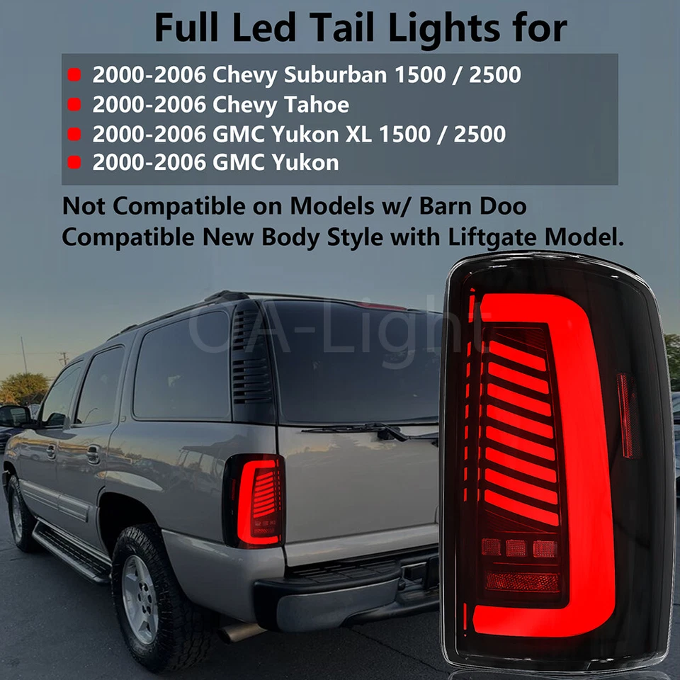 Luces traseras LED secuenciales para Chevy Suburban 1500/2500 2000-06, Tahoe, GMC Yukon Foto 2 de 4