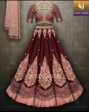 Latest Designer Malay Satin Silk Lehenga Choli With Dupatta For Wedding Wear