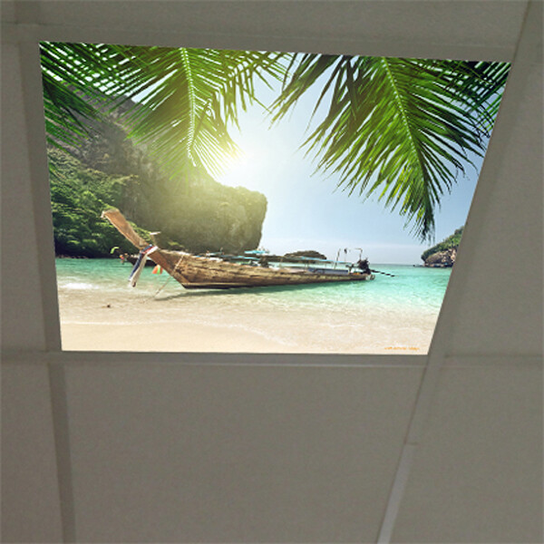 Plafond décor diffusant 60x60 cm anti fatigue visuelle Pirogue