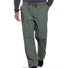 Cherokee Professionals Men Scrubs Pant Tapered Leg Fly Front Cargo WW190, XS