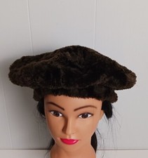Vintage Beret Hat 100 MODACRYLIC Women's Brown