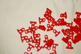 B Lego Technic Red Pin Connector Plate Lot 46 GUC 32530 10212 9585 42000