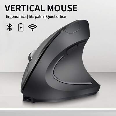 Ergonomic Vertical Wireless Rechargeable Mouse - Comfortable, Efficient, and Pre