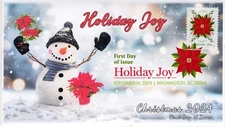 24-280, 2024, Holiday Joy, First Day Cover, Digital Color Postmark, Snowman,  Po