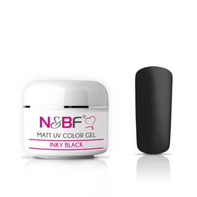 NAILS & BEAUTY FACTORY UV Farbgel Matt Look 5ml Inky Black mittelviskos Nagelgel Farben Color Gel