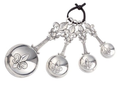 GANZ Measuring Spoons  Fleur de Lis (4 pc. set) NEW in Box (ER73667)