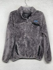 Simply Southern Sweatshirt Womens Medium Grey Purple 1/4 Snap Fleece