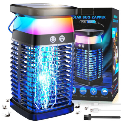 Elektrisch Solar Moskito Killer Insektenvernichter LED Lampe Mücken FliegenFalle