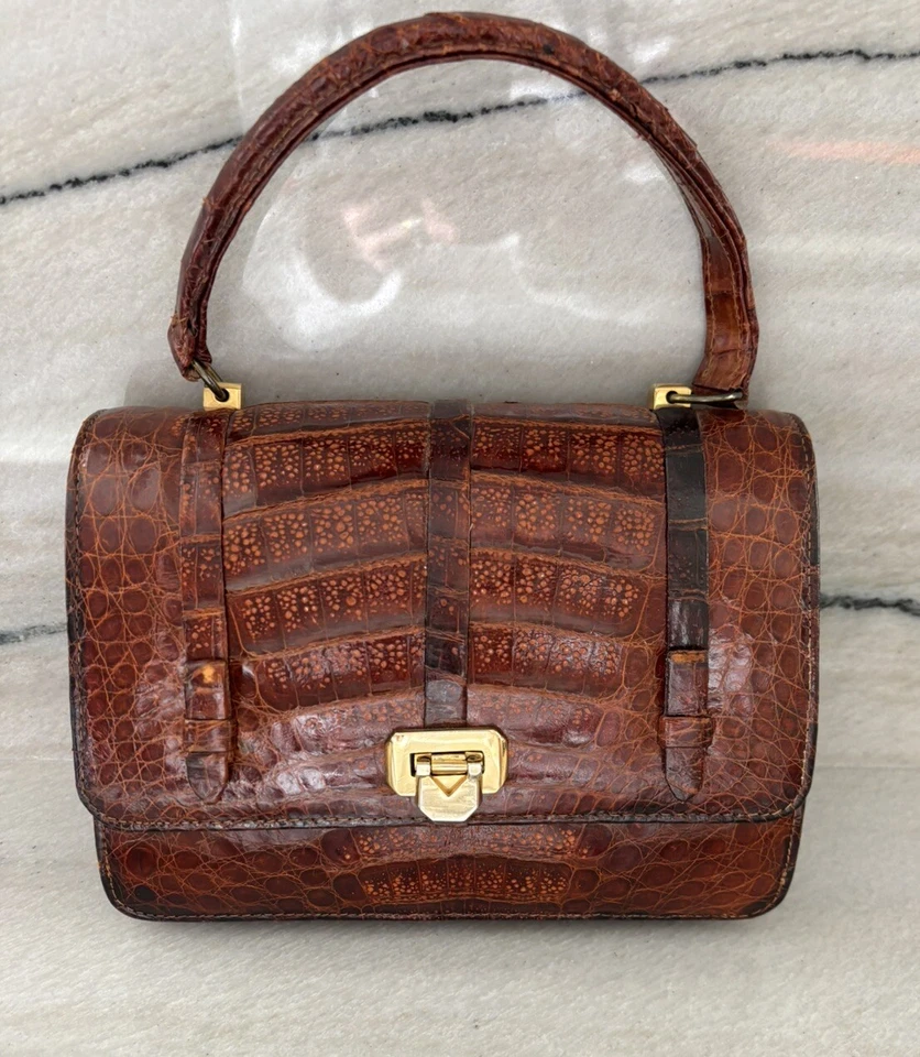 Cartera de cocodrilo vintage años 50 Foto 2 de 4