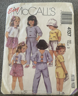 Vintage McCall’s Children Pattern 4137 Uncut FF Sz 3 Tops Skirt Pants ...