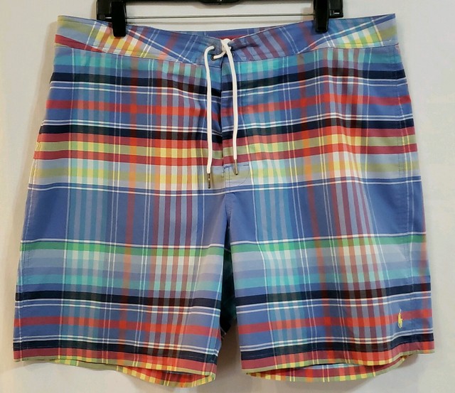 Polo by Ralph Lauren Mens Plaid Board Shorts Swim Bathing Suit Trunks Size 38 | eBay