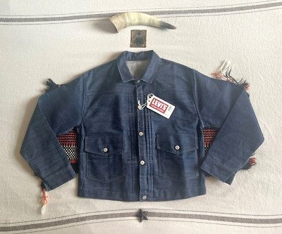 LVC Selvedge Jacke L Levi's Typ 2 Trucker Japan 1879 Plissee Bluse NEU Neu mit Etikett