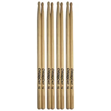 ChromaCast 7A USA Made, Wood Tipped, Hickory Drumsticks | 4 Pairs