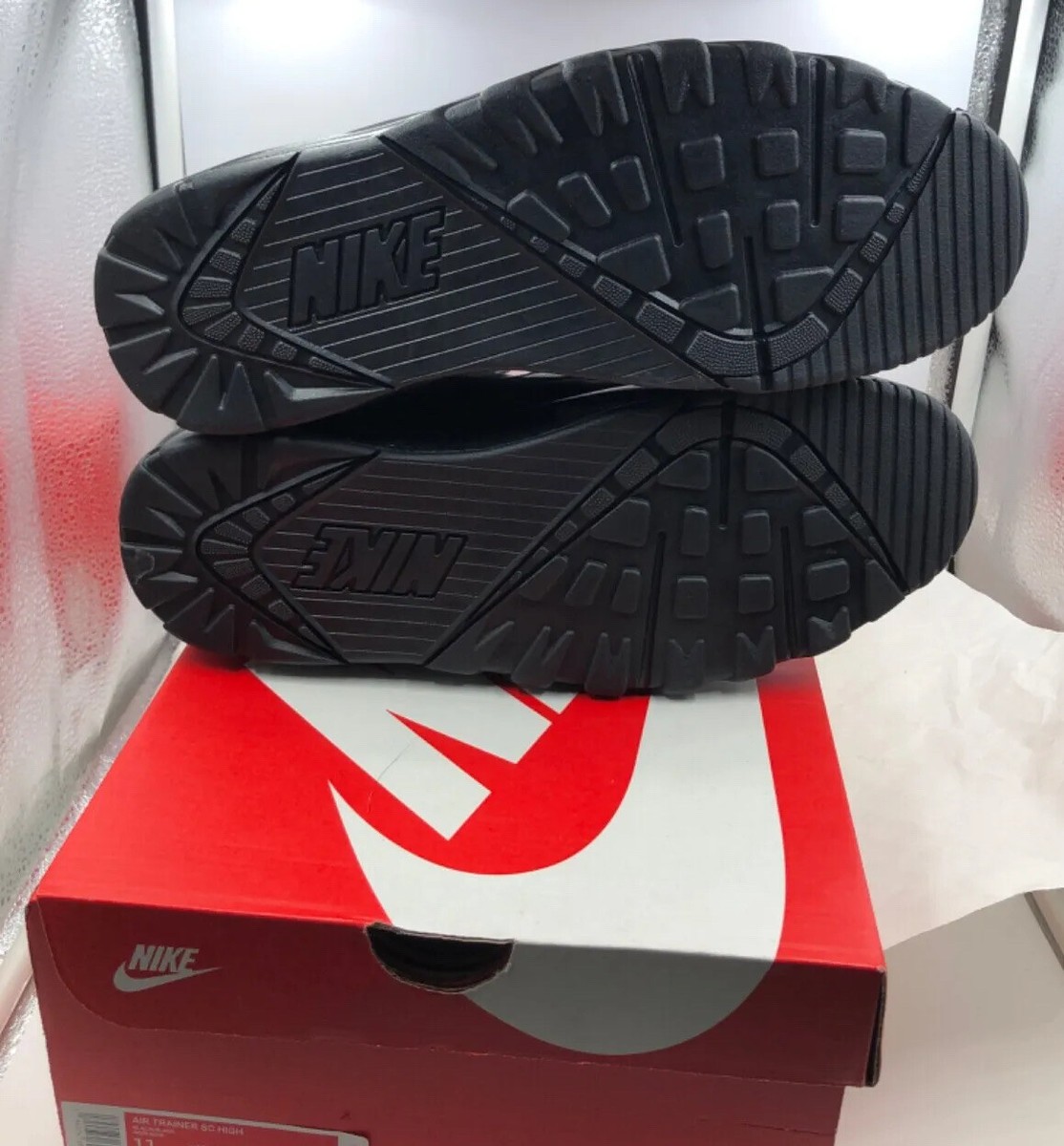 Nike Air Trainer SC High Sz 8.5 Triple Black Raiders Bo Jackson W