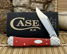 Case XX USA Beautiful Custom Smooth Red Sparxx AAA++ Engraved Copperlock Knife