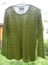 Pullover Flomax Fine NEU Gr. 40 42 Lochmuster pistazie 100 % Baumwolle kbA NEU