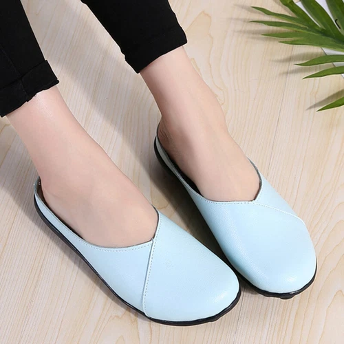 Women's Mules Slip-on Shoes Leather Backless Loafers Casual Flat Shoes Summer US - Picture 11 of 61