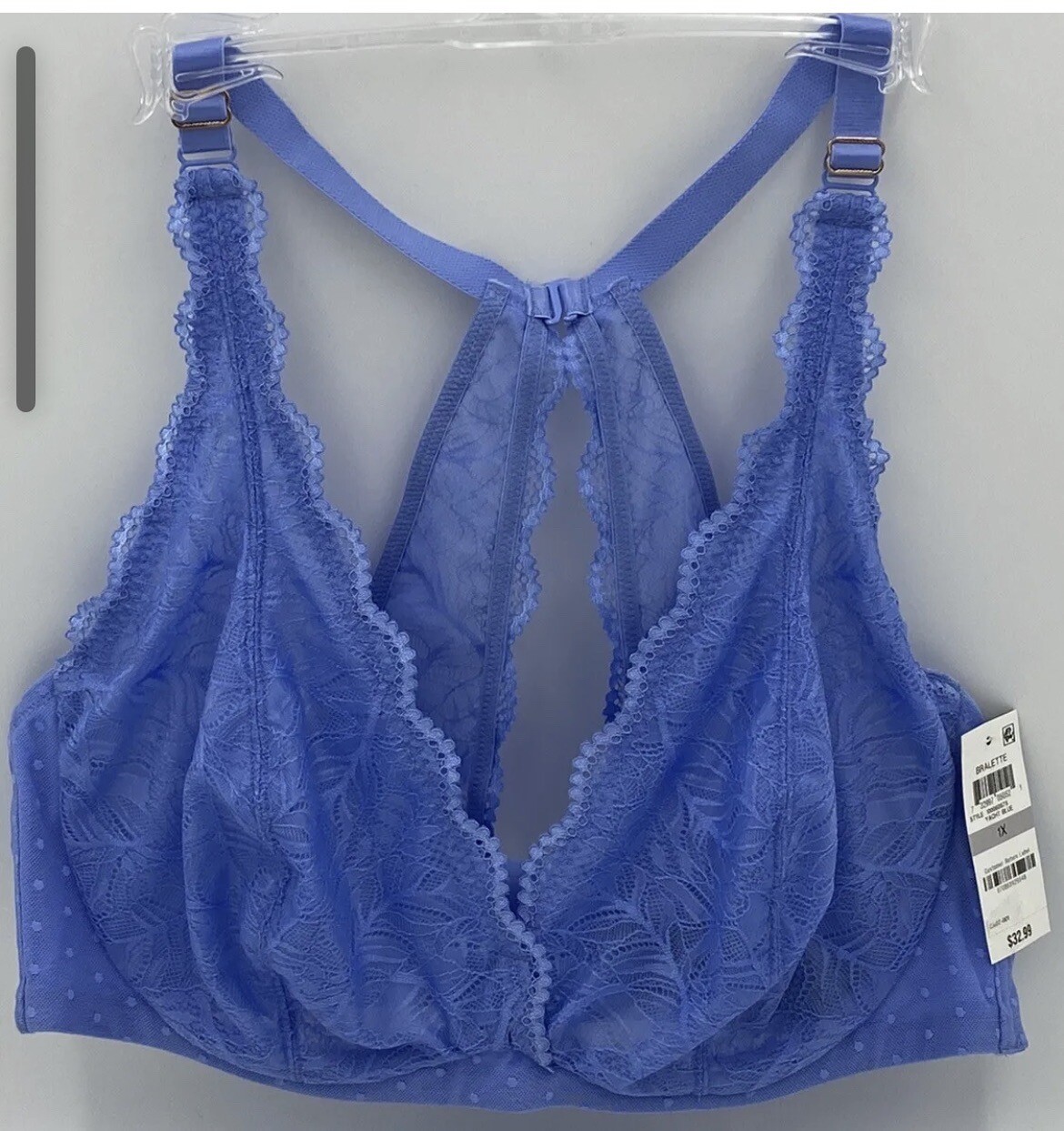 New INC Intimates Women's 1X Lace Halter back Bralette In Yacht Blue | eBay