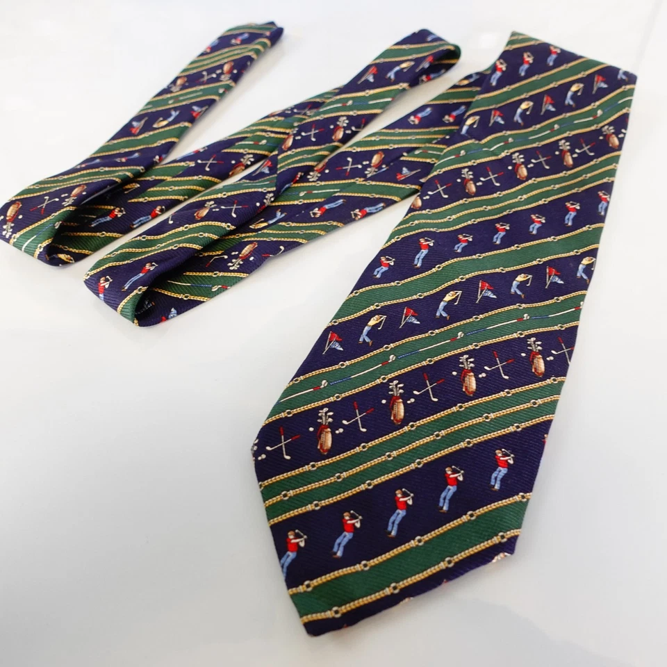 Traje Para Hombres Azul Marino Corbata Cuello Verde Deportes Dorado Adulto Informal Divertido Genial DA VINCI Foto 4 de 4