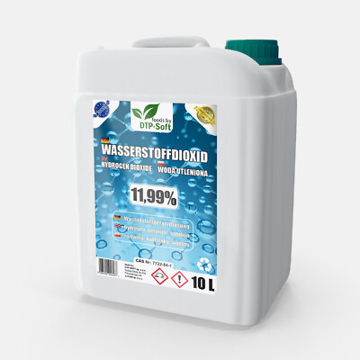 10L Wasserstoffperoxid H2O2 - 11,9% 10 Liter 12% laborgeprüft Premium