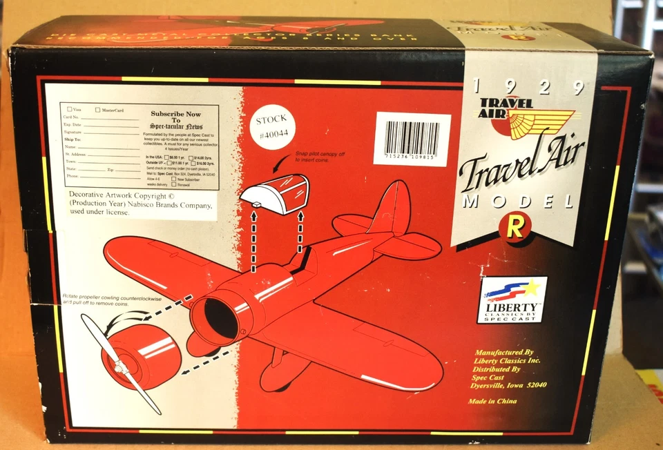 1929 Travel Air Model R diecast metal collector series Bank, Liberty by SpecCast - Image 4 of 4