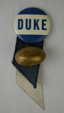 Vintage "Duke" Football Fan Pin 3 1/2" High Made Of Metal Very Good Condition