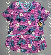 Jurassic World Print V-Neck Medical Scrub Top Women's, S