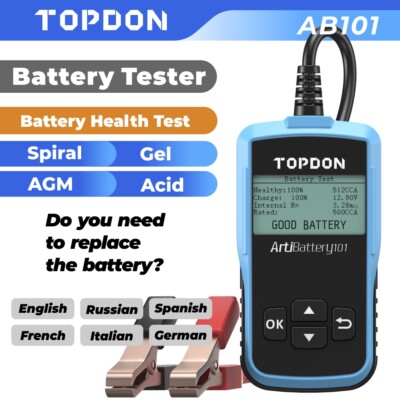 12V CAR BATTERY TESTER ALTERNATOR CHARGE STATUS OVERLOAD HEALTH DIAGNOSTIC TOOL