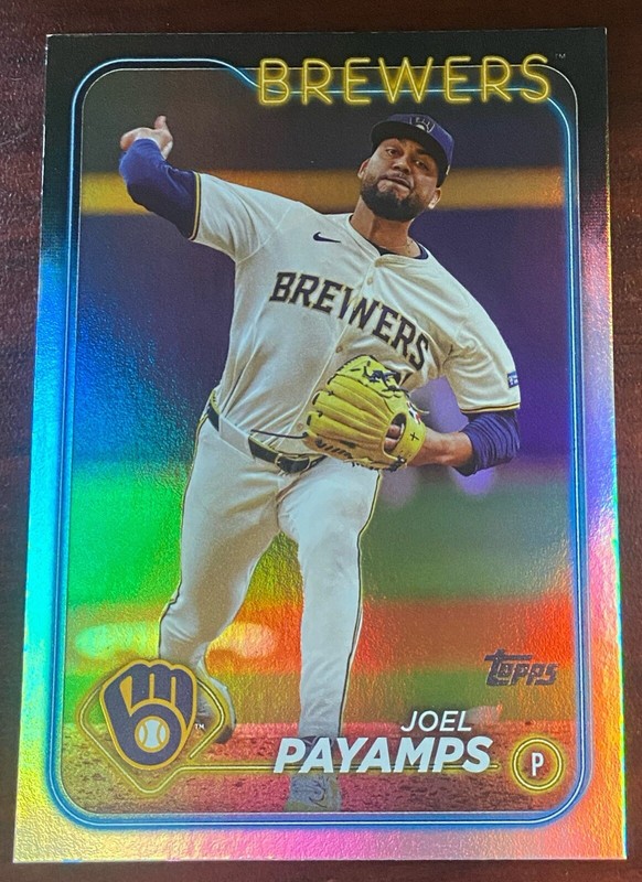 2024 Topps Update #US153 Joel Payamps Milwaukee Brewers Rainbow Foil Parallel