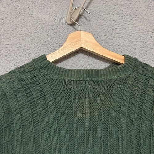 Vintage Tony Lambert Sweater Chunky Knit Adult XL Green Cotton Pullover USA Made - Picture 8 of 8