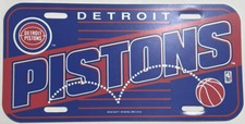 Vintage 1990's Detroit Pistons Mint Basketball License Plate Official NBA