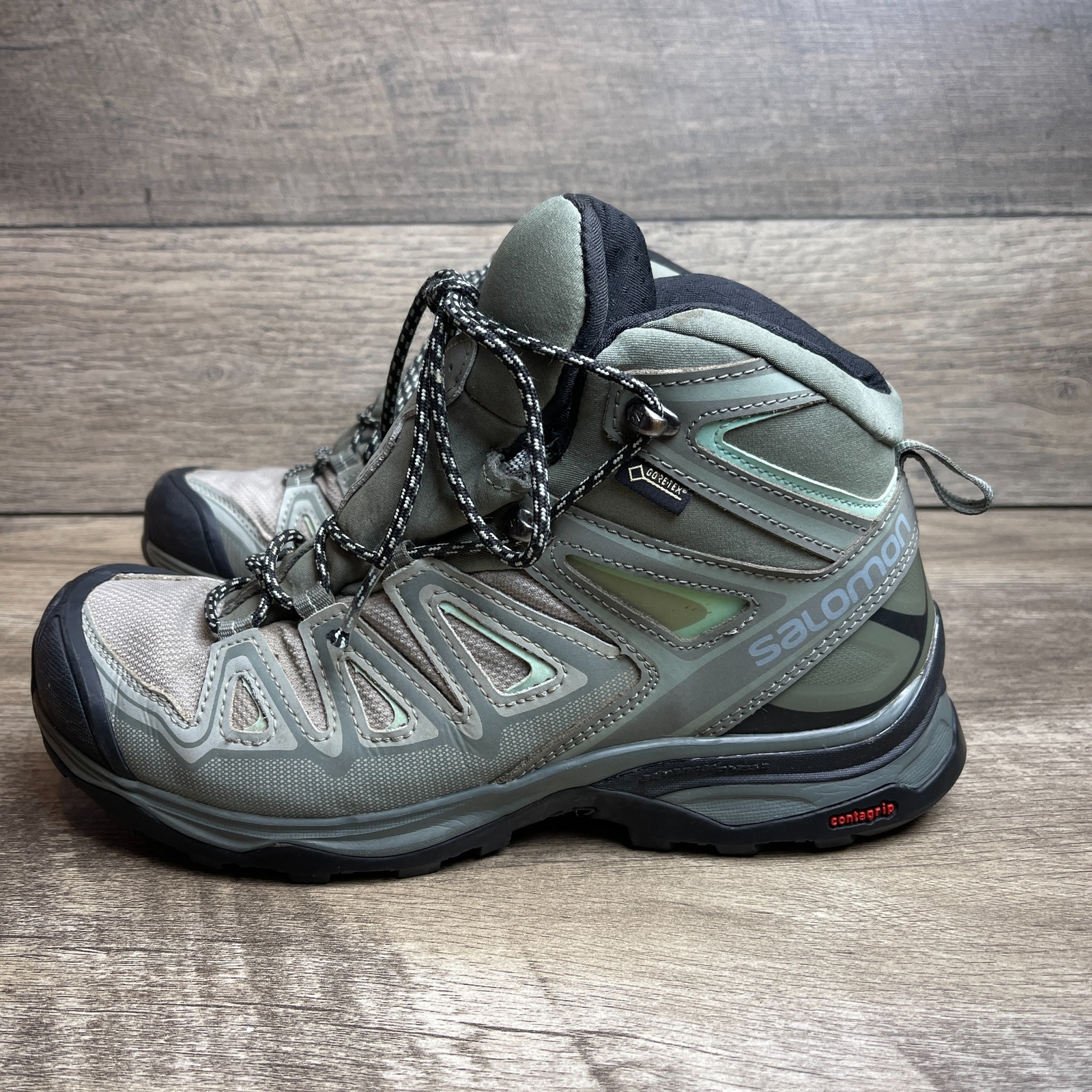 Scarpe da trekking Salomon X Ultra 3 Mid GTX 401346 da donna US 8 5 verdi stivali stringati