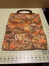 Vintage Folded Tote Bag With Lucite Handles From The 1960s