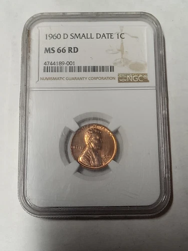 1960 d 1c penny Small Date Ms66rd Ngc