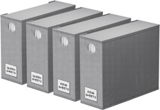 4 Pack Bed Sheet Organizers and Storage, Foldable Organizer for Linen Closet, Sh
