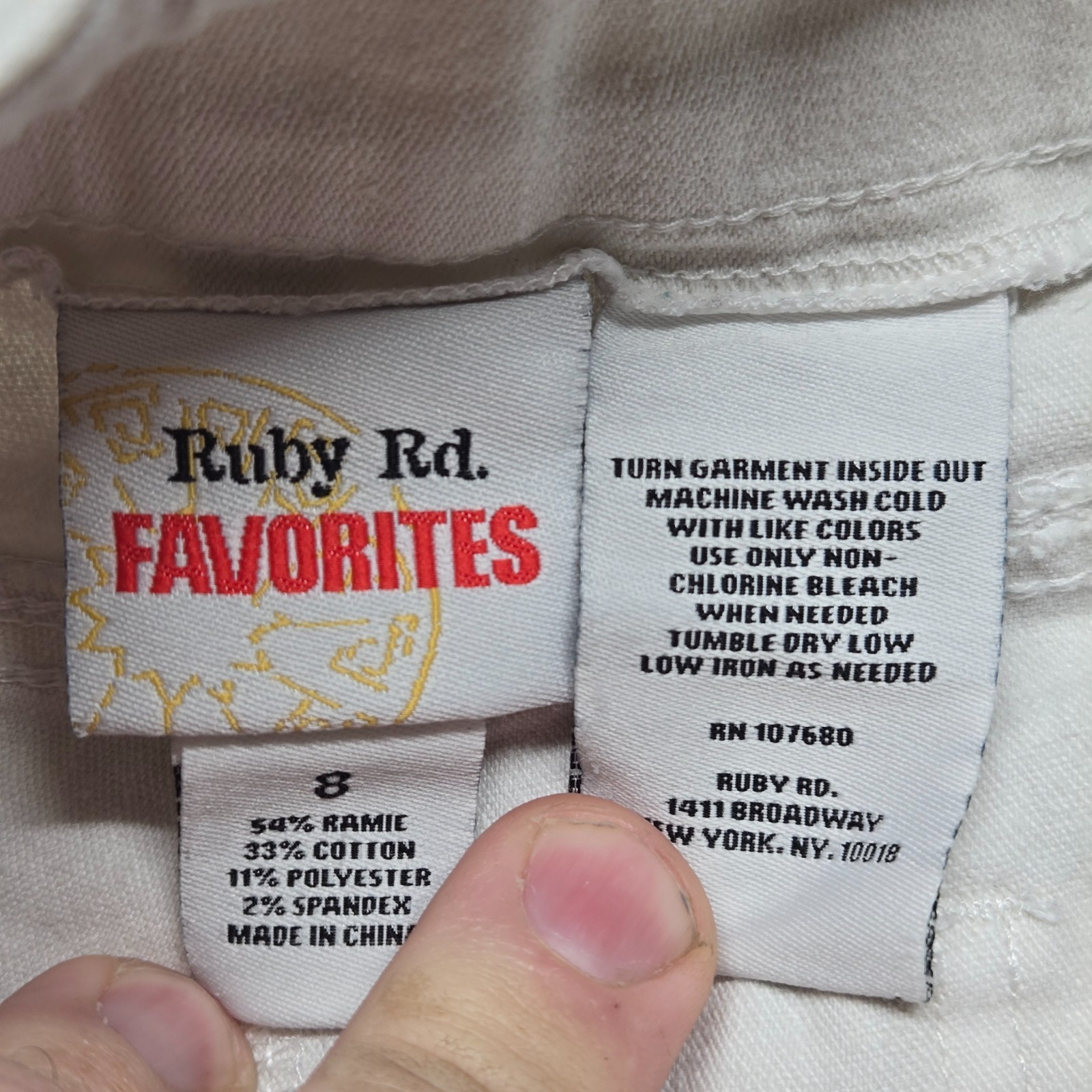 Ruby Rd. Favorites Solid White Pants Stretch Wais… - image 3