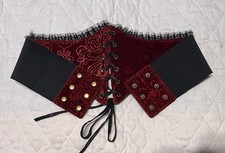 Costume Corset Fashion Waist Belt Spirit Halloween Goth Punk Blood Red  Black M