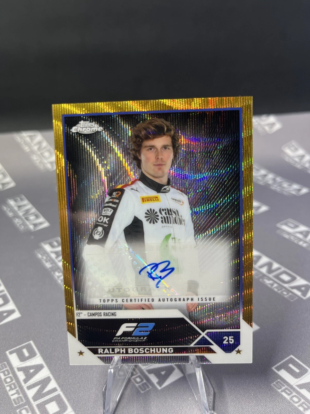 Ralph Boschung 2023 Topps Chrome Formula 1 #CACRB Gold Wave Autograph /50