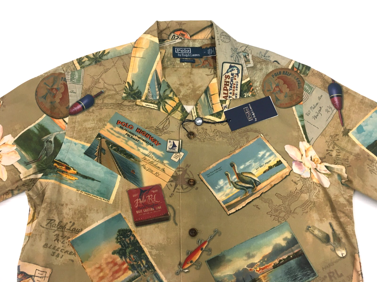 Polo Ralph Lauren Retro Postcard VTG Artwork Key West Hawaii