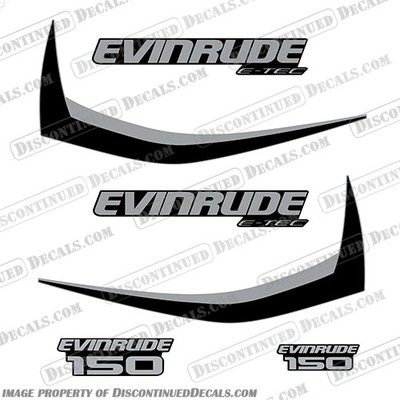 Fits Evinrude 150hp E-Tec Decal Kit (Black) - 2011-2014
