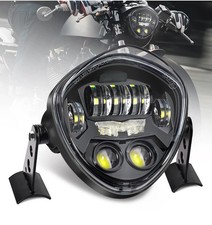 7-Inch LED Motorcycle Headlight Assembly with Clamp Mount Brackets Fits 27-57...