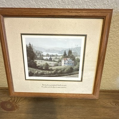 Bill Saunders ''Spring Pastures'' Christian Framed Print w/ Psalm 23 Verse