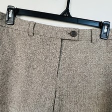 J Crew Stretch Brown Wool Blend Perfect Fit Wide Leg Lined Lagenlook Pants  Sz 6