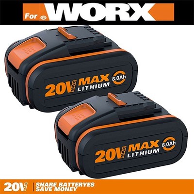 2X 8000mAh 20V MAX 8,0Ah Akku Für Worx Original Ersatzakku WA3553 WA3556 WA3551