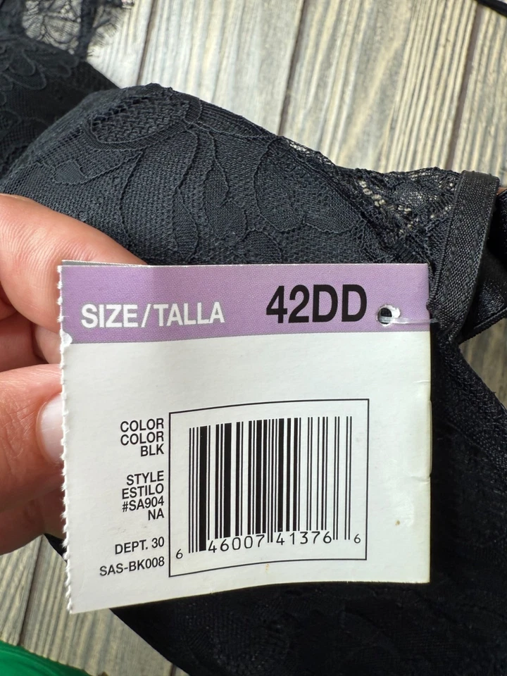 Smart & Sexy Womens Lace Push-Up Bra 42DD Black - Image 3 of 4