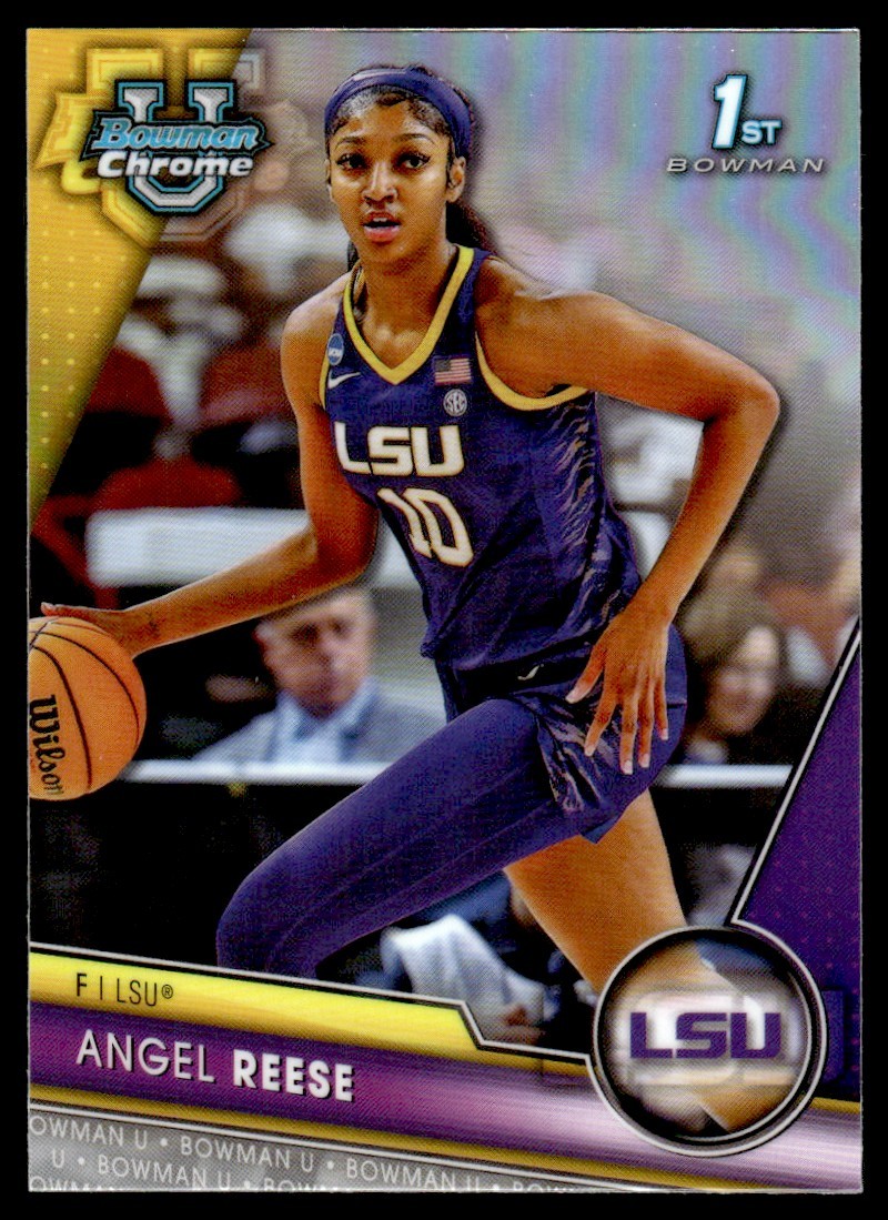 2023-24 Bowman University Chrome Refractor Angel Reese LSU Tigers #49
