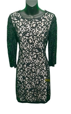 H&M Divided Short Black Lace Dress Long Sleeve Sz Small